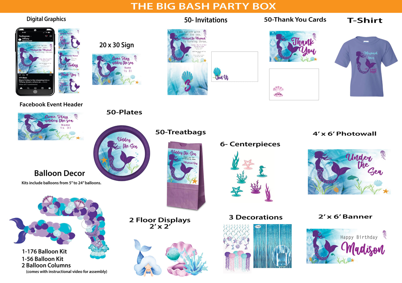 Mermaid -Big Bash Party Box