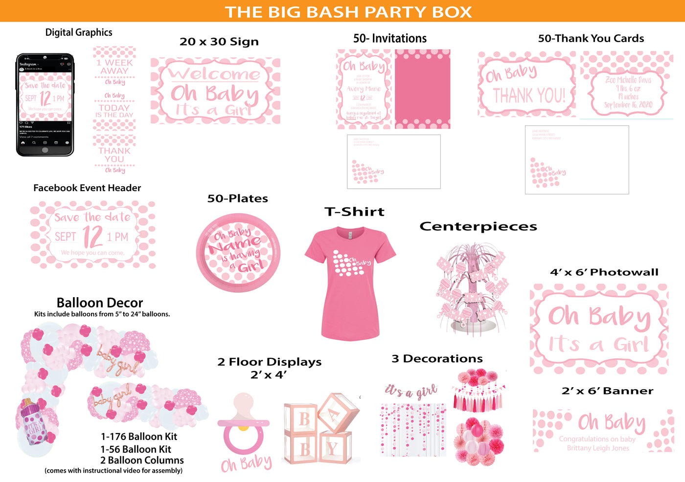 Pink Polka Dots -The Big Bash Party Box