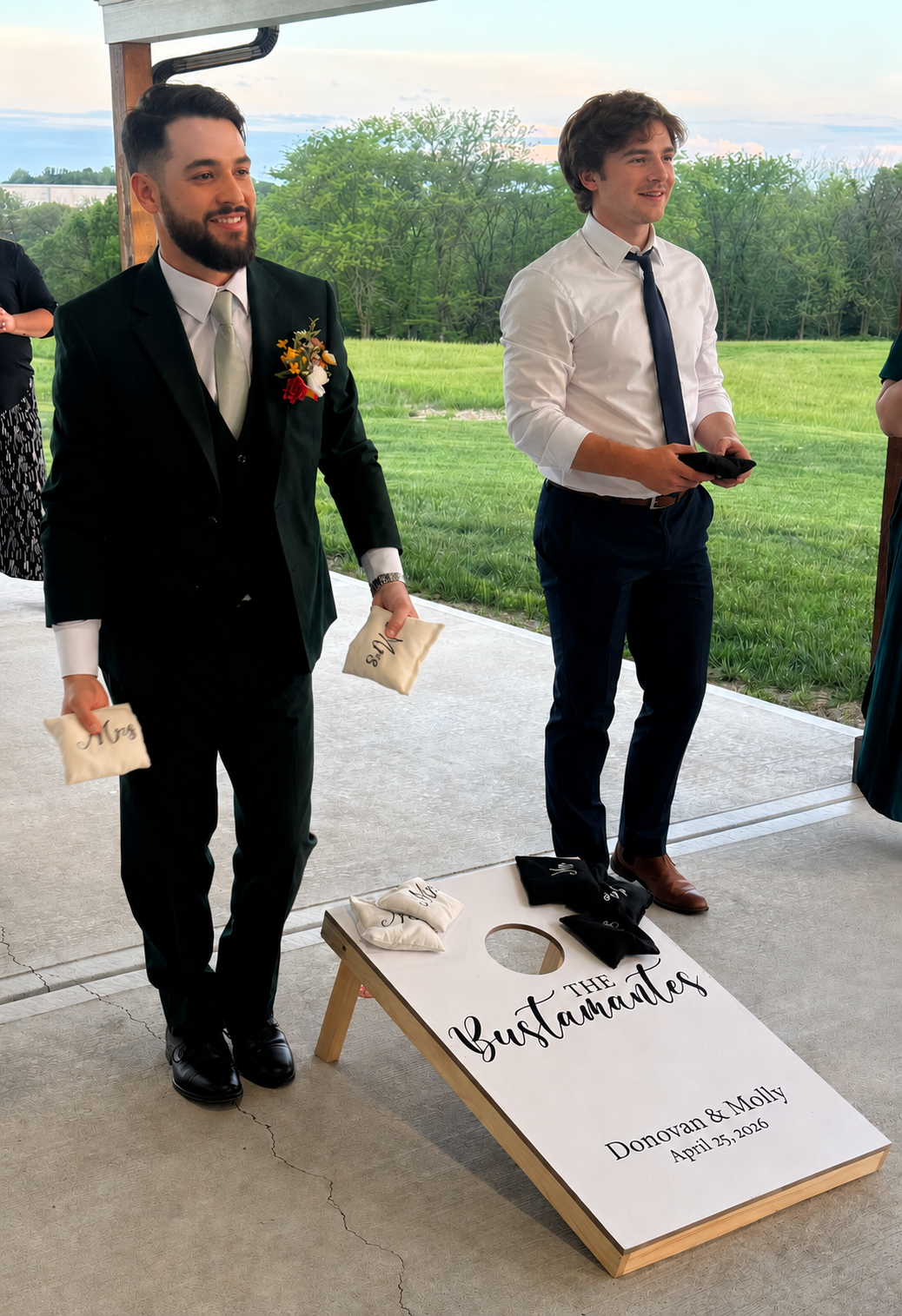 Cornhole Boards -Modern Black and White