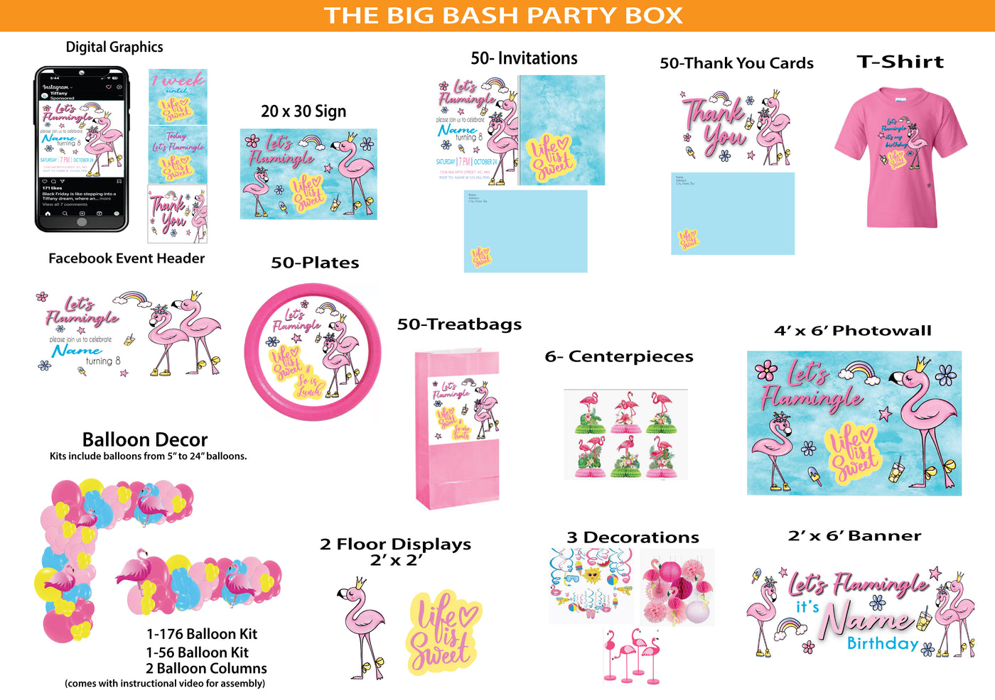 Let's Flamingle -Big Bash Party Box