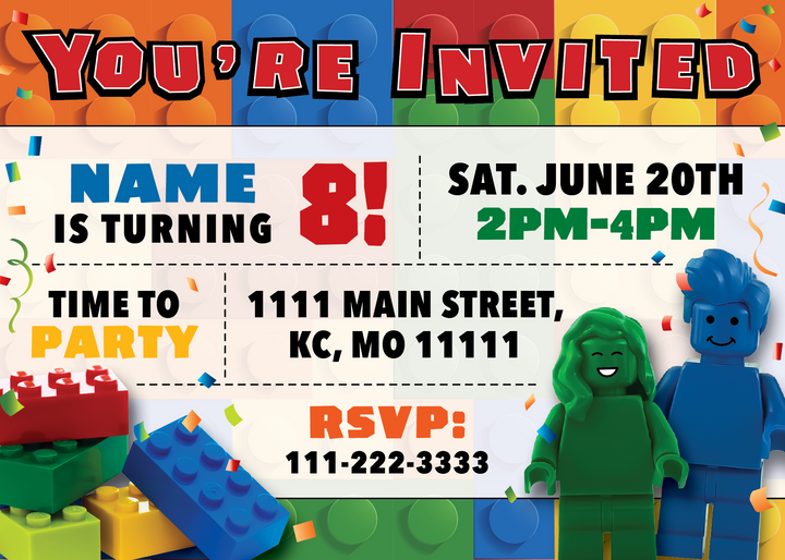 Lego - Invitations  $25.00