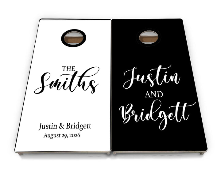Cornhole Boards -Modern Black and White