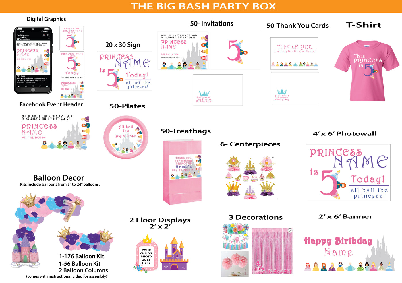 Princess -The Big Bash Party Box