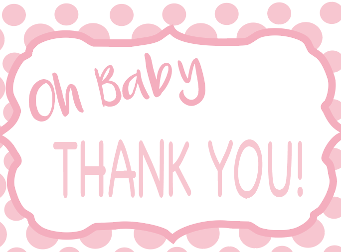 Pink Polka Dots -Thank You Cards - $20