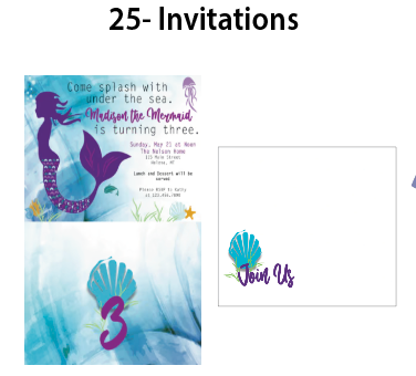 Mermaid - Invitations  $25.00