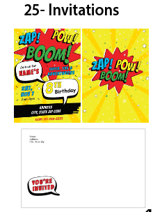Comic Book - Invitations  $25.00