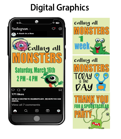 Calling all Monsters -Digital Graphics $10.00