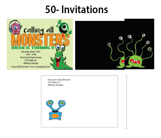 Calling all Monsters - Invitations $25.00