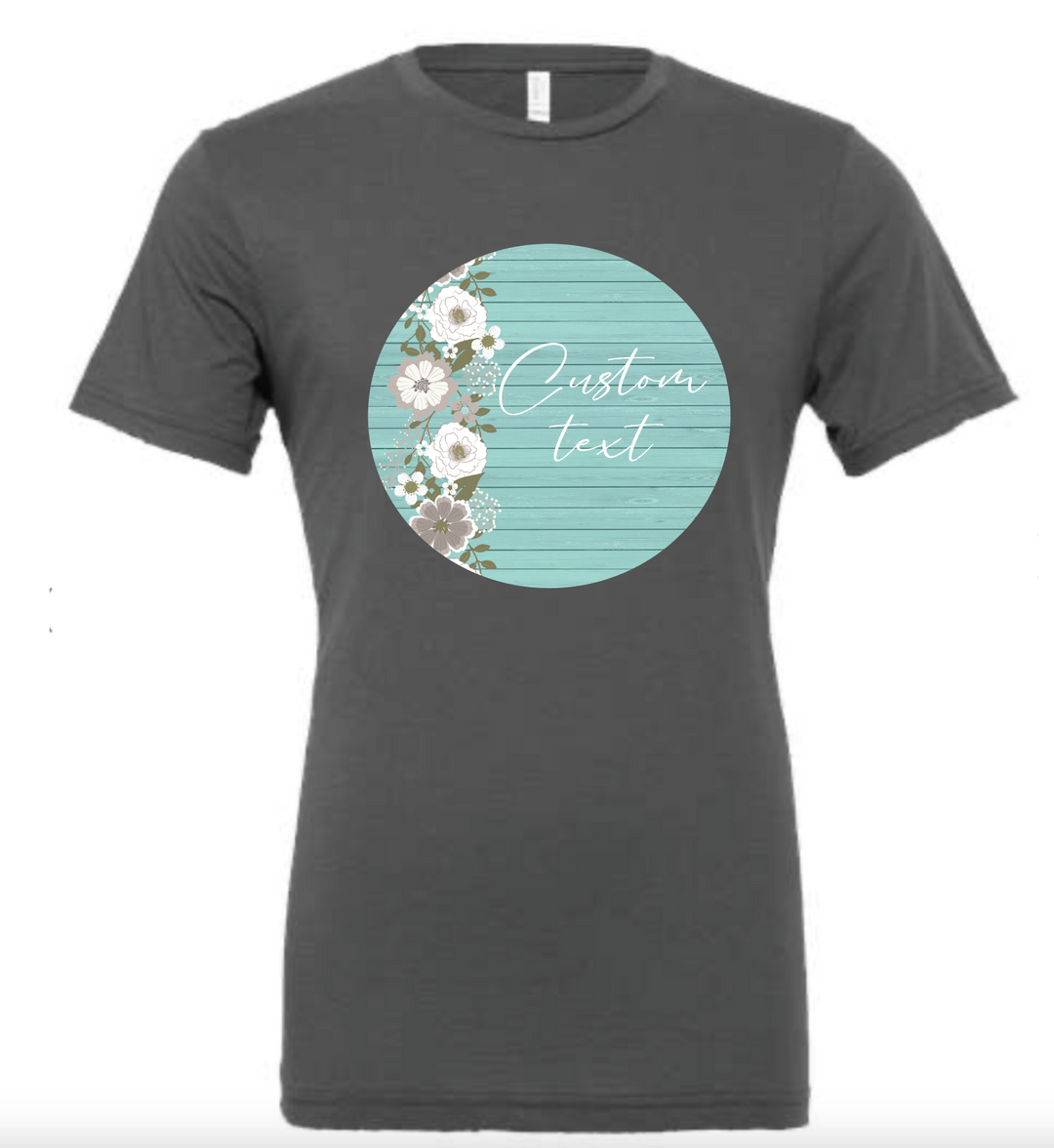 Boho-Teal and Silver - T-shirt- $20.00