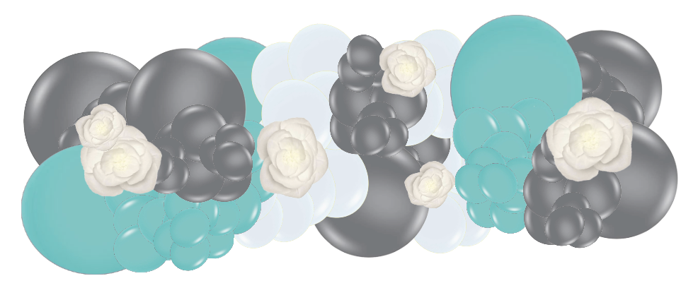 Boho-Teal and Silver - Balloon Garland- $15.00