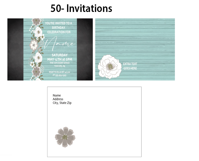 Boho-Teal and Silver - Big Bash Party Box