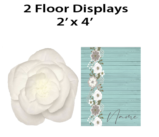 Boho-Teal and Silver - Floor Graphics- $25.00