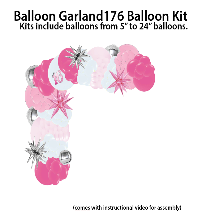 Sweet Sparkly 16 - Balloon Garland- $25.00