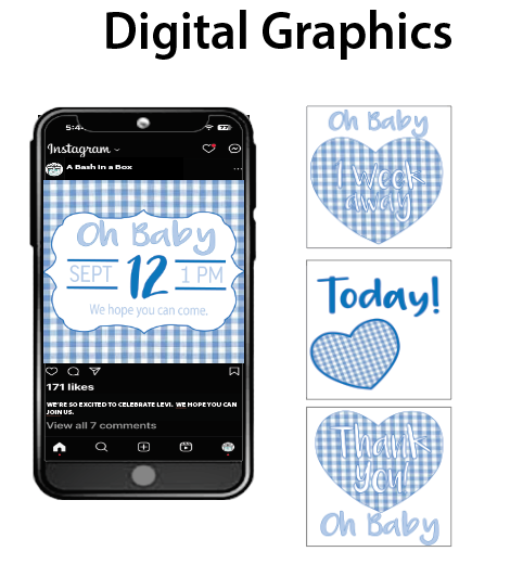 Blue Gingham - Digital Graphics - $10.00