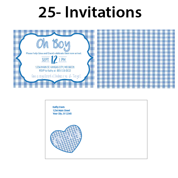 Blue Gingham -Celebration Box