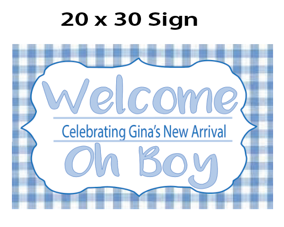 Blue Gingham - Welcome Sign - $25
