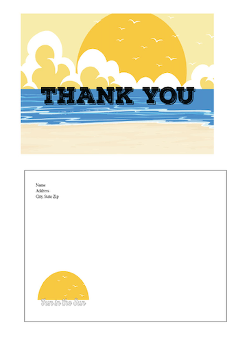 Beach - Thank you cards - $20.00