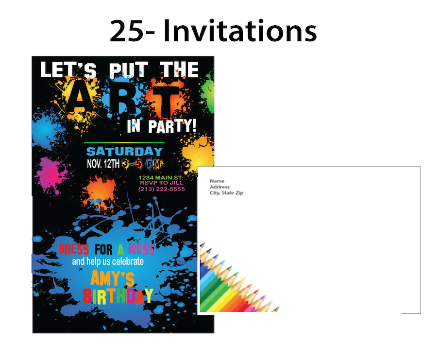 Art Party - Invitations  $25.00