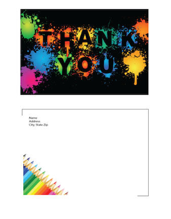 Art Party - Thank you cards - $20.00
