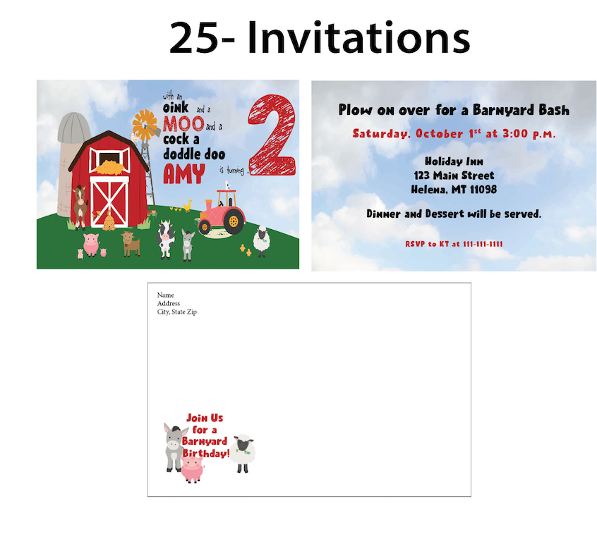 Barnyard - Invitations  $25.00