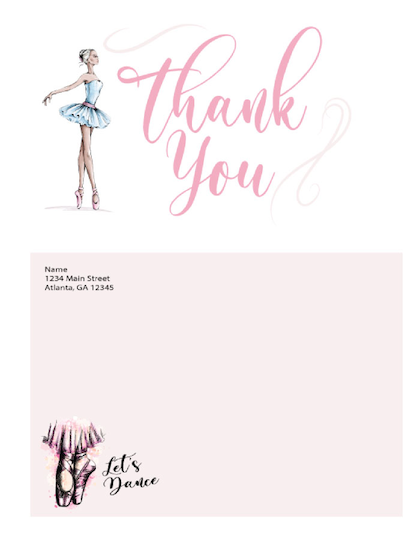 Dancer - Thank you cards - $20.00