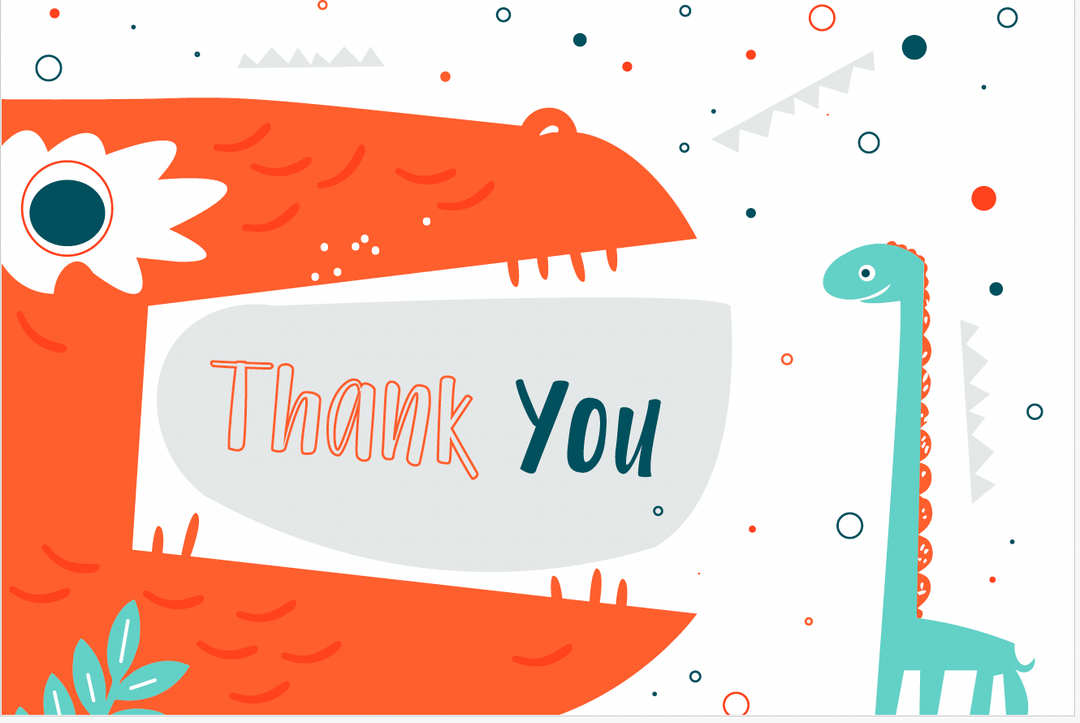 Dino-four - Thank you cards - $20.00