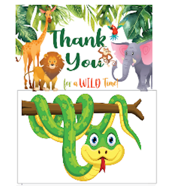 Young, Wild, and Three - Thank you cards - $20.00
