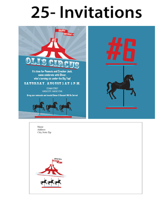 Circus - Invitations  $25.00