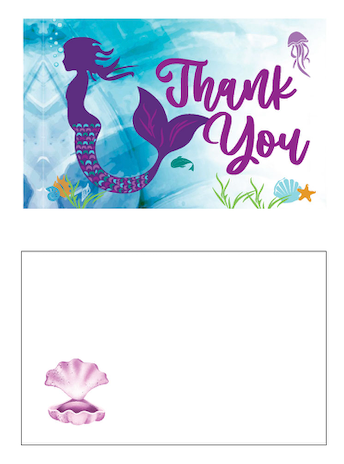 Mermaid - Thank you cards - $20.00