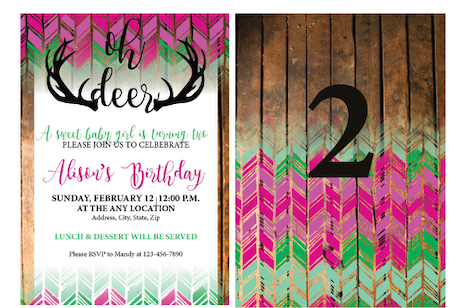 Oh Deer - Invitations  $25.00
