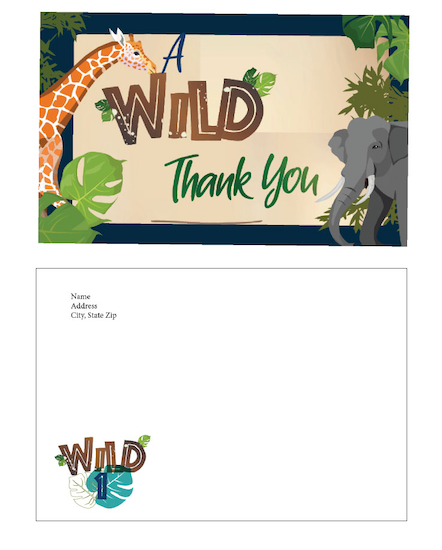 Safari - Thank you cards - $20.00