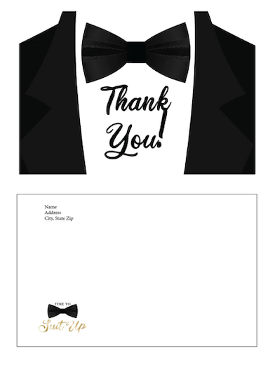 Suit and Tie - Thank you cards - $20.00