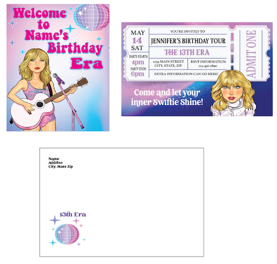 Taylor Swift - Invitations  $25.00