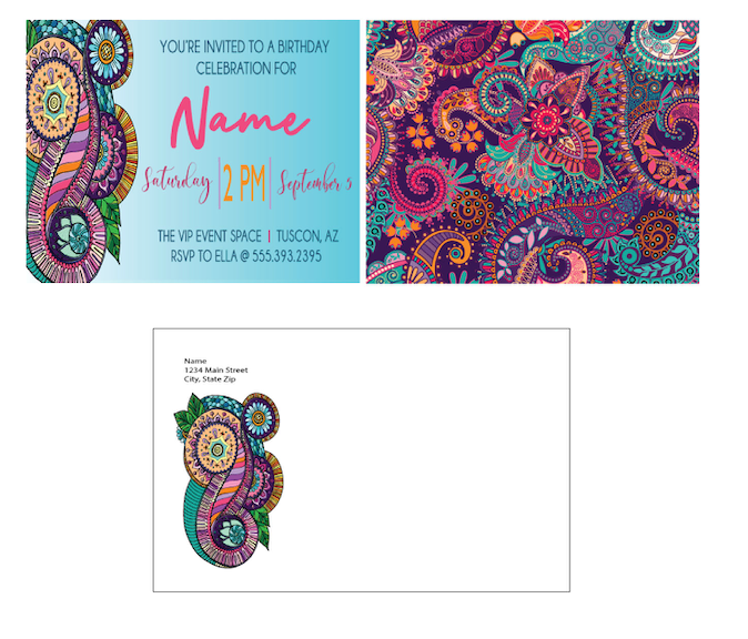 Paisley - Invitations- $25.00