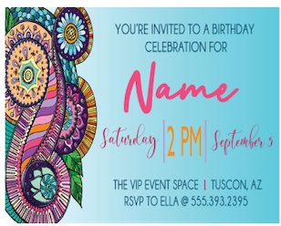 Paisley - Invitations- $25.00