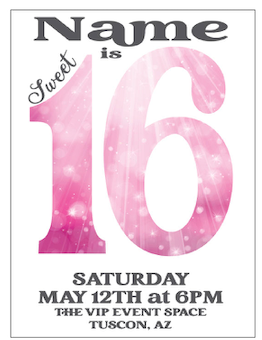 Sweet Sparkly 16 - Invitations- $25.00