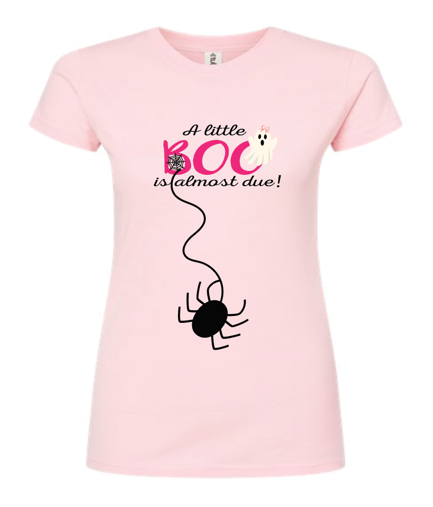 A little Boo is almost Due - T-shirt (Pink)