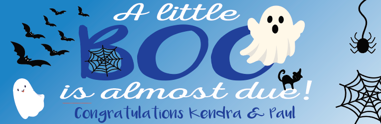 A Little Boo is almost Due -  Banner (Blue)