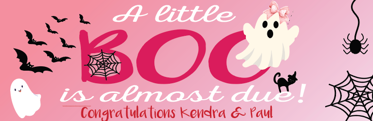 A Little Boo is almost Due -  Banner (Pink)