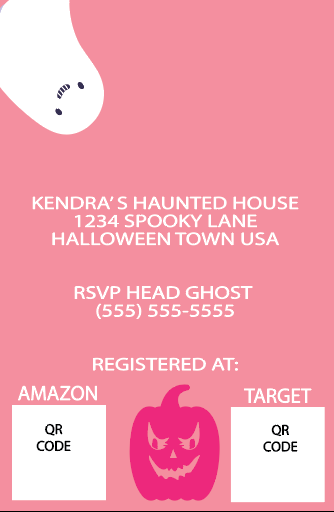 A Little Boo is almost Due  -  Invitations (Pink)
