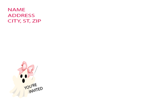 A Little Boo is almost Due  -  Invitations (Pink)
