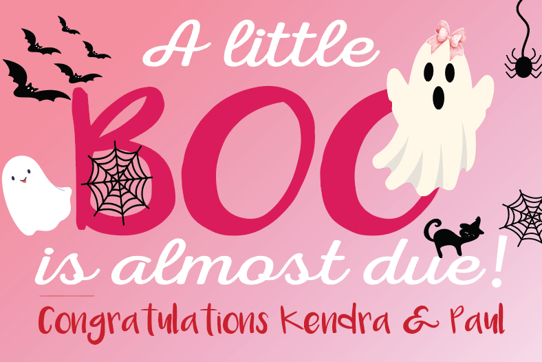 A Little Boo is almost Due   Photo Wall (Pink)