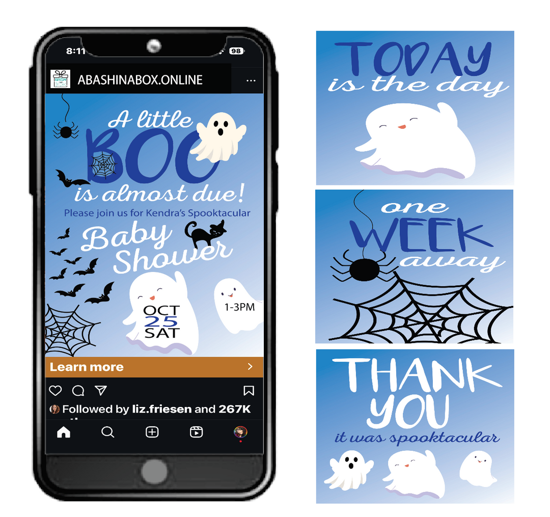 A little Boo is almost Due -  Digital Graphics  (Blue)
