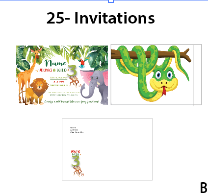 Young, Wild, and Three- Invitations  $25.00