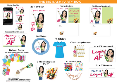 Legal AF- Caricature Big Bash Party Box