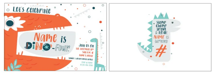 Dino-four - Invitations  $25.00