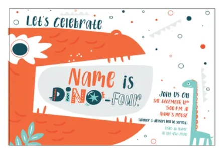 Dino-four - Invitations  $25.00