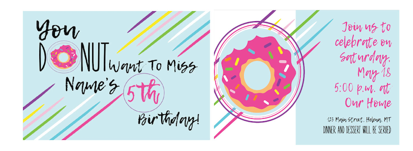 Donuts - Invitations  $25.00