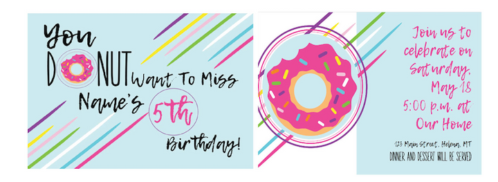 Donuts - Invitations  $25.00