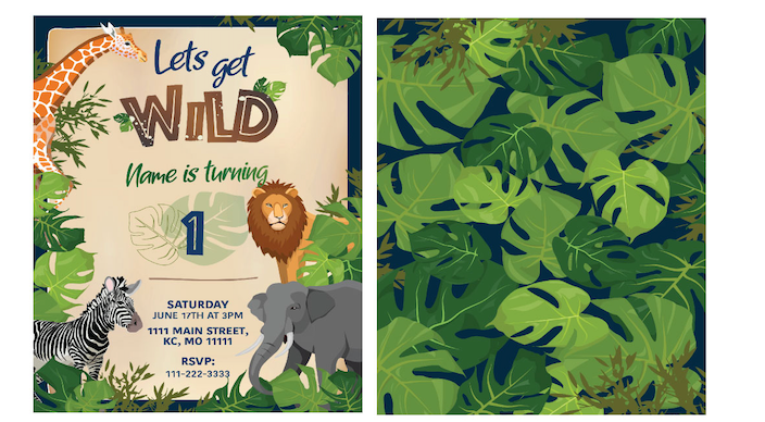 Safari - Invitations  $25.00